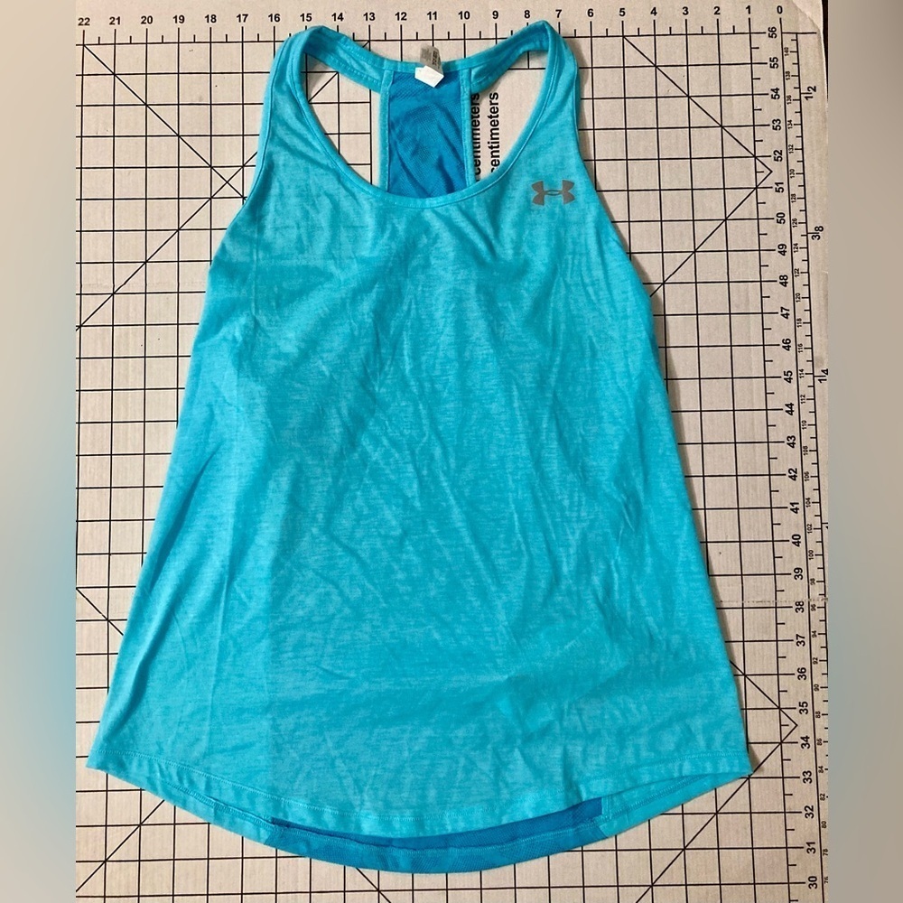 Under‎ Armour Women’s Size Medium Teal Fitted Heatgear Tank Top